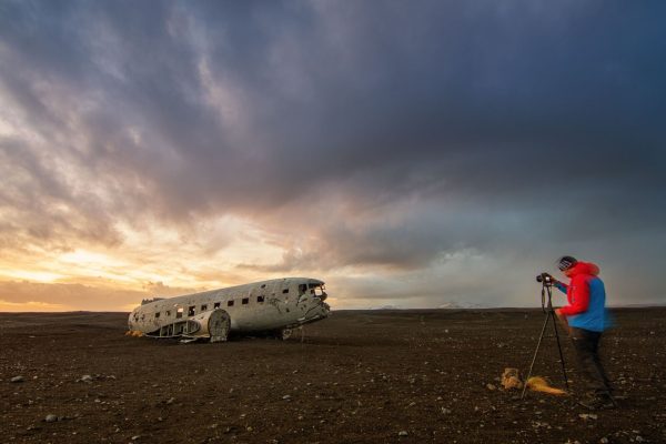 Vrak letadla Douglas DC-3 Dakota u města Vík, Island