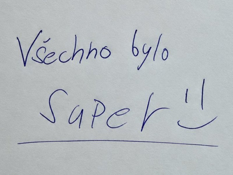 Ručně psaný lístek od diváka