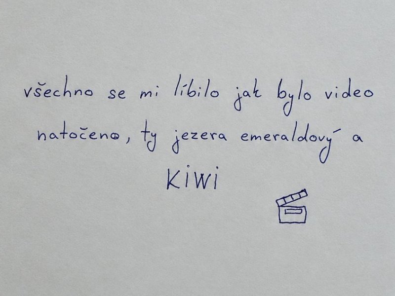 Ručně psaný lístek od diváka