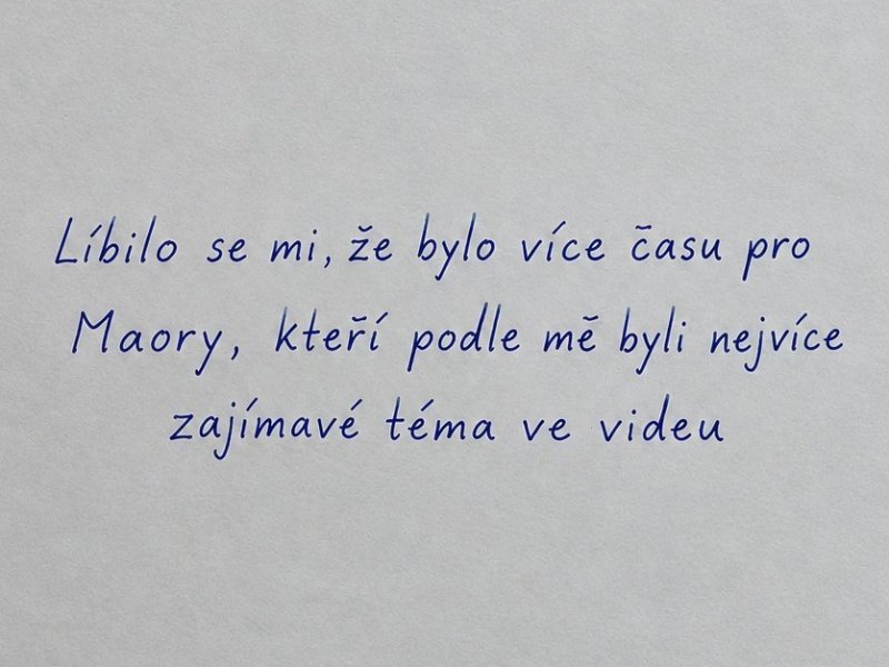 Ručně psaný lístek od diváka