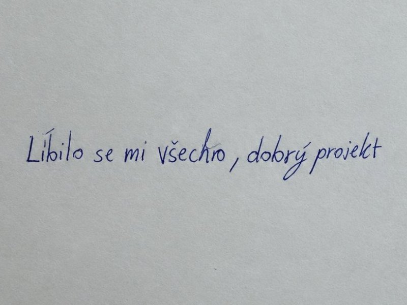 Ručně psaný lístek od diváka
